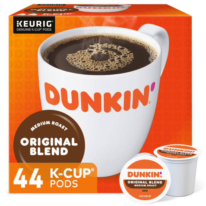 Dunkin' Donuts Single-Serve Coffee K-Cup, Original Blend, Carton Of 44