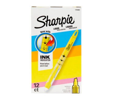 Sharpie Liquid Highlighters, Chisel Tip, Fluorescent Yellow, 12 Count