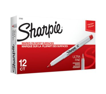 Sharpie Permanent Ultra-Fine Point Markers, Red, Pack of 12 Markers