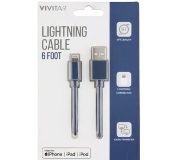 Vivitar Lightning To USB-A Cable, 6', Navy, NIL1006-NAV-STK-24