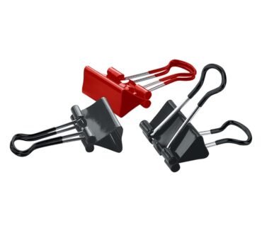 Soft-Grip Medium Binder Clips, 1 1/4", 5/8" Capacity, Assorted Colors, Pack Of 12