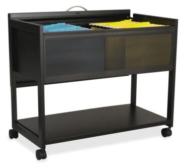 Safco Top Locking Mesh Mobile Tub File, 27"H x 33 1/4"W x 17"D, Black