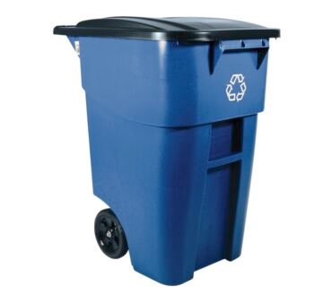 Rubbermaid Square Brute Big Wheel Container, 50 Gallons, Blue