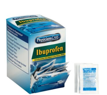 PhysiciansCare Ibuprofen Single Dose Packets, 2 Tablets Per Box, Box of 125 Packets