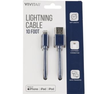 Vivitar Lightning To USB-A Cable, 10', Navy, NIL1010-NAV-STK-24
