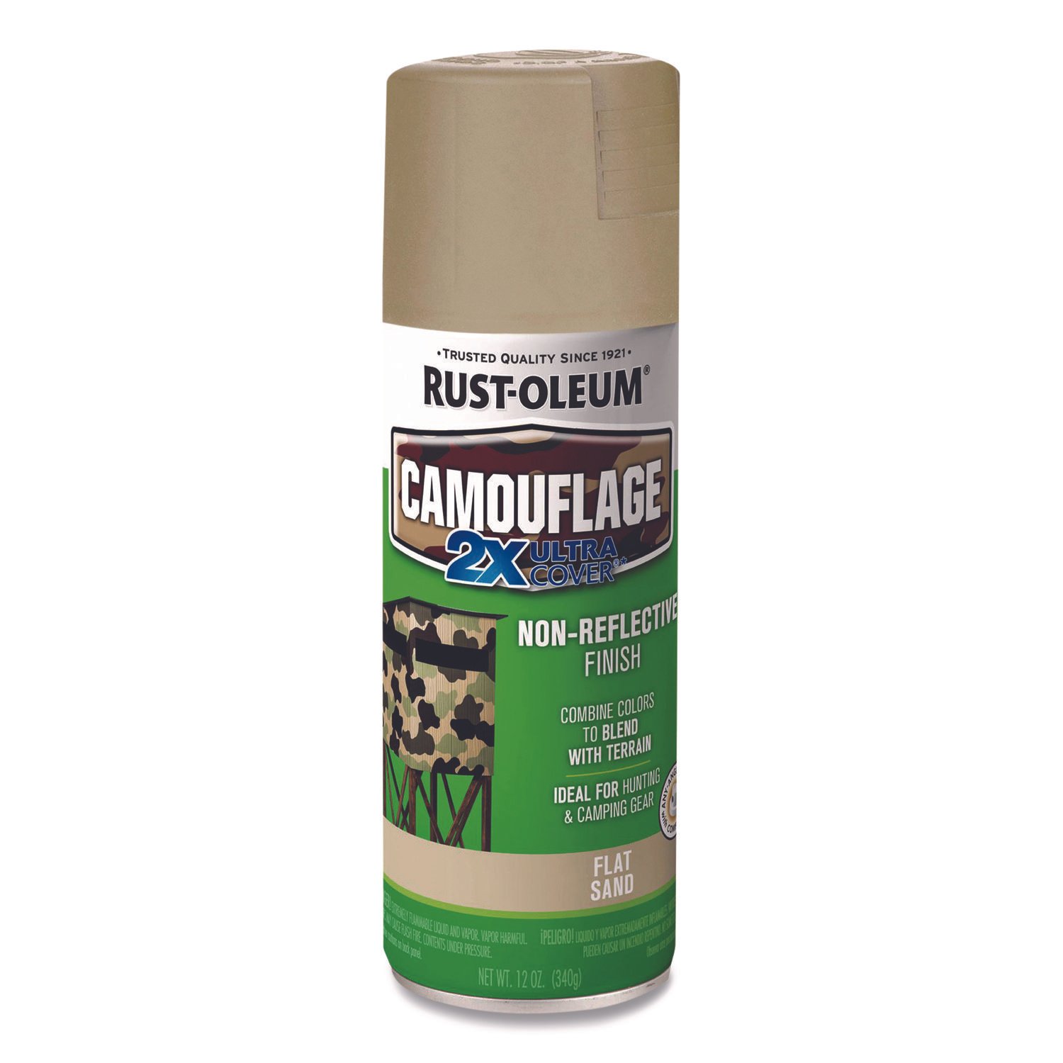 Rust-Oleum Camouflage Spray Paint, Flat Sand, 12 oz Aerosol Can
