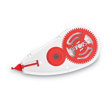 Universal Correction Tape Dispenser, Non-Refillable, Transparent Red Applicator, 0.2" x 315", 10/Pack