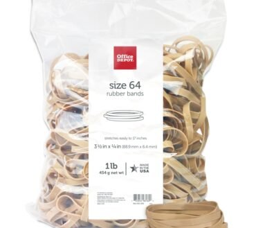 Rubber Bands, #64, 3-1/2" x 1/4", Crepe, 1-Lb Bag