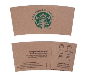 Starbucks "We Proudly Serve Starbucks" Hot Cup Sleeves, Kraft Paper, Brown, Pack Of 1,380