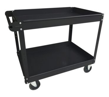 Lorell 2-Shelf Utility Cart, 16"W, Black