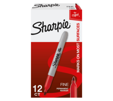 Sharpie Permanent Fine-Point Markers, Red, Pack Of 12 Markers