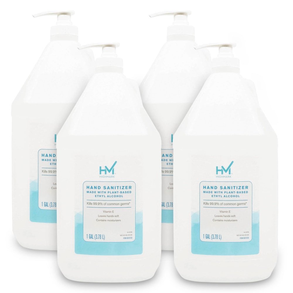 Highmark Original Hand Sanitizer, Fresh Scent, 1 Gallon, Clear, Case Of 4 Gallons