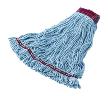 Rubbermaid Wet Mop Head, Swinger Loop, Cotton Blend, Large, Blue, Case Of 6