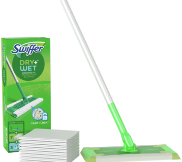 Swiffer Sweeper Dry + Wet Starter Kit, 46"H x 10"W x 8"D, Silver/Green