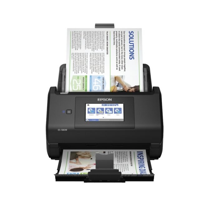 Epson WorkForce ES-580W Wireless Duplex Touchscreen Desktop Color Document Scanner with Auto Document Feeder