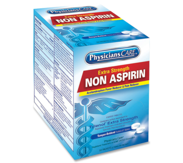PhysiciansCare Non Aspirin Pain Reliever Medication, 2 Tablets Per Packet, Box Of 125 Packets