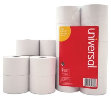 Universal Impact and Inkjet Print Bond Paper Rolls, 0.5" Core, 1.75" x 138 ft, White, 10/Pack