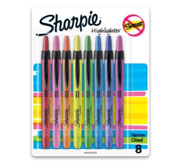 Sharpie Retractable Highlighters, Chisel Tip, Assorted, 8 Count
