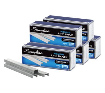Swingline S.F. 4 Premium Staples, 1/4" Full Strip, Silver, 5,000 Per Pack, Case Of 5 Packs