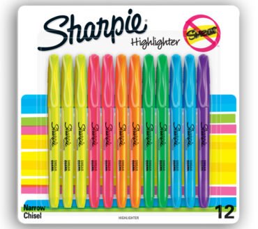 Sharpie Accent Pocket Highlighters, Chisel Tip, Assorted, Pack Of 12