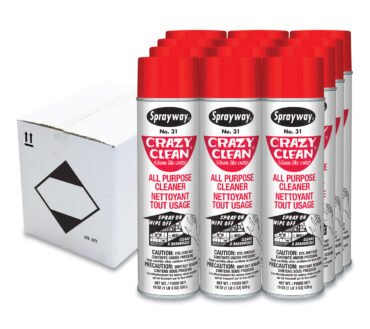Sprayway Crazy Clean All Purpose Cleaner, Floral Scent, 19 oz Aerosol Spray, Dozen