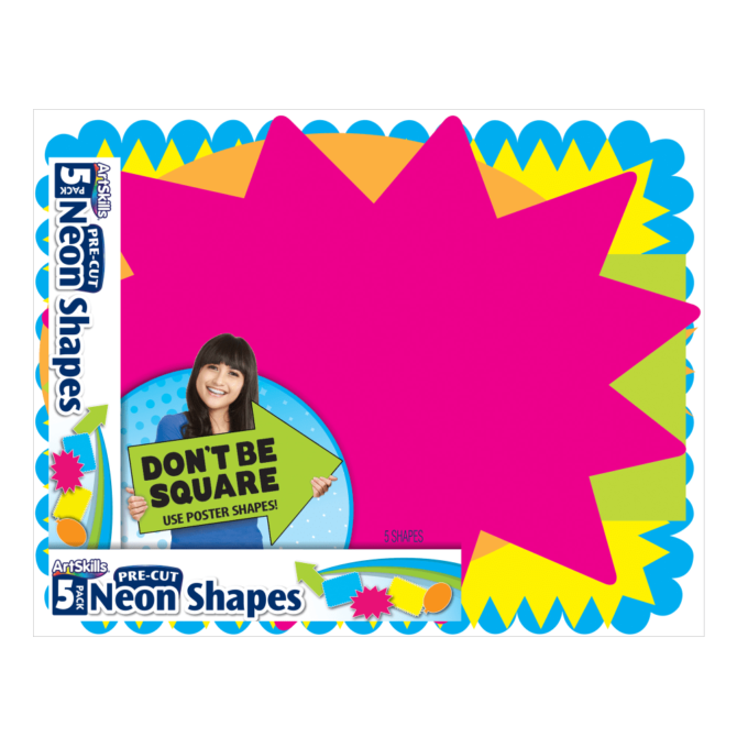 ArtSkills Poster Board Pre-Cut Shapes, 11 1/2" x 14", Pack Of 5