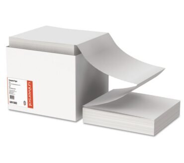 Universal Printout Paper, 1-Part, 0.5" Standard Perforation, 20 lb Bond Weight, 9.5 x 11, White, 2,400/Carton