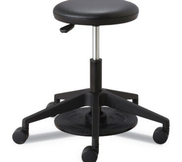 Safco Lab Stool, Backless, Supports Up to 250 lb, 19.25" to 24.25" Seat Height, Black