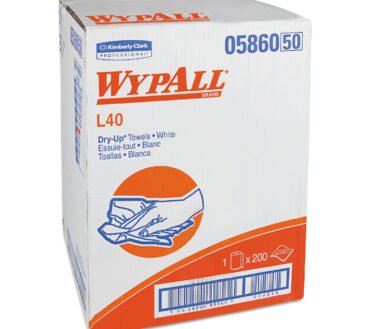WypAll L40 Towels, Dry Up Towels, 19.5 x 42, White, 200 Towels/Roll