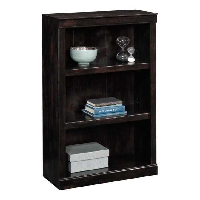 45"H 3-Shelf Bookcase, Peppered Black