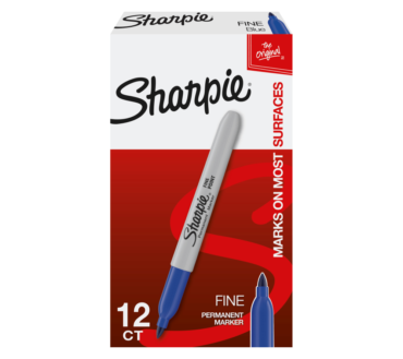 Sharpie Permanent Fine-Point Markers, Blue, Pack Of 12 Markers
