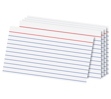 Index Cards, 3" x 5", Ruled, White, 100