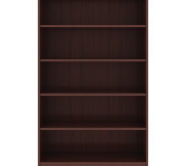 Lorell 60"H 5-Shelf Bookcase, Mahogany