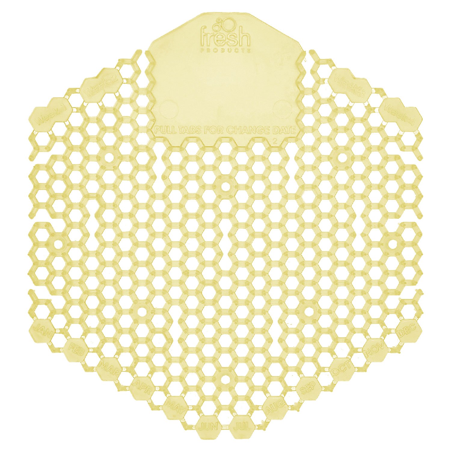 Fresh Products Wave 3D Urinal Deodorizer Screen, Citrus Scent, Yellow, 10/Box