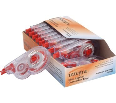 Integra Side-Apply Correction Tape - 0.20" Width x 32.80 ft LengthSmoke Dispenser - Tear Resistant - 10 / Pack - Smoke