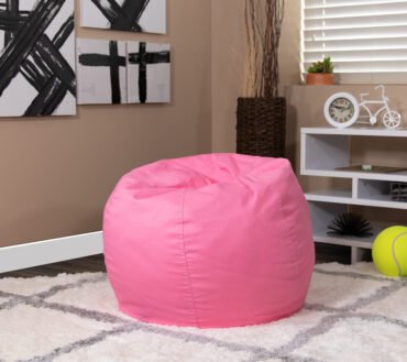 Dillon Small Solid Light Pink Refillable Bean Bag Chair for Kids and Teens
