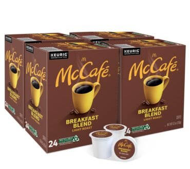 McCafe Breakfast Blend Coffee, K-Cups, Box Of 24 Pods, Case Of 4 Boxes