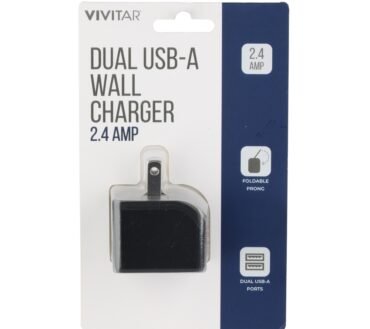 Vivitar Dual USB-A Wall Charger, Black, NIL6002-BLK-STK-24
