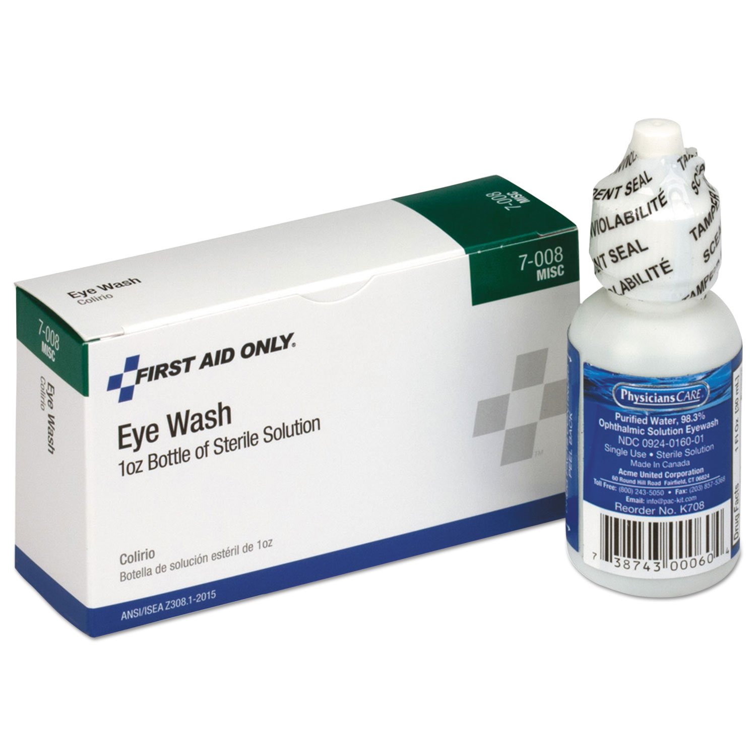 First Aid Only 24 Unit ANSI Class A+ Refill, Eyewash, 1 oz