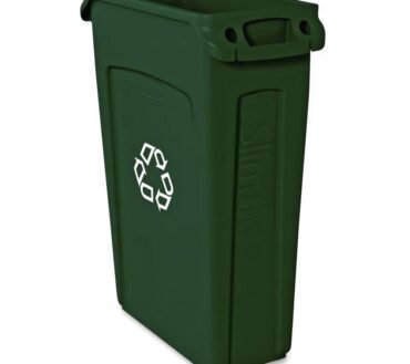 Rubbermaid Commercial Slim Jim Waste Receptacle, 23 Gallons, Green