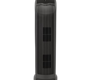Holmes HEPA-Type Tower Medium Room Air Purifier, 188 Sq. Ft. Coverage, 27"H x 7-5/8"W x 9-13/16"D, Black
