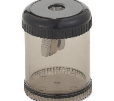 Integra Round Pencil Sharpener, 1 7/8"H, Black