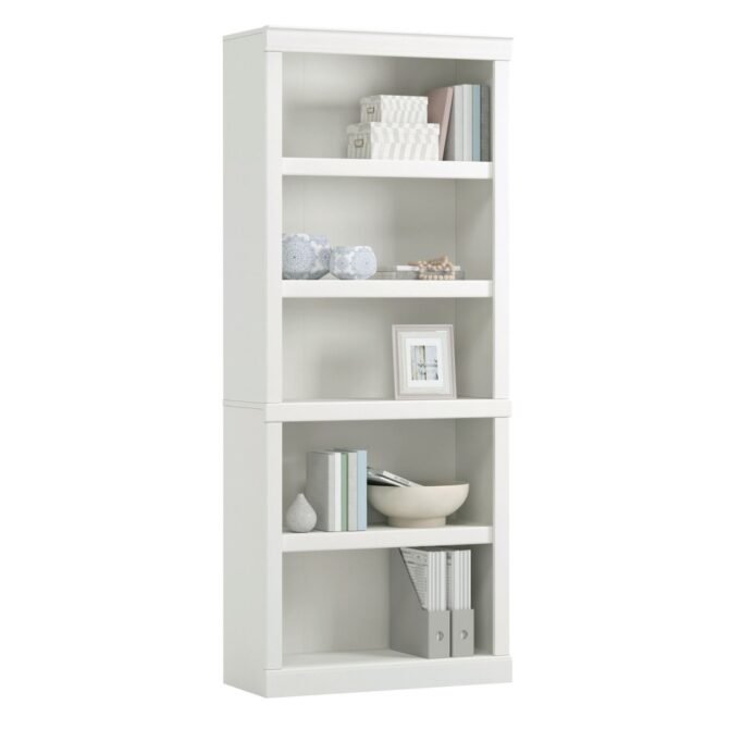 72"H 5-Shelf Bookcase, Arctic White