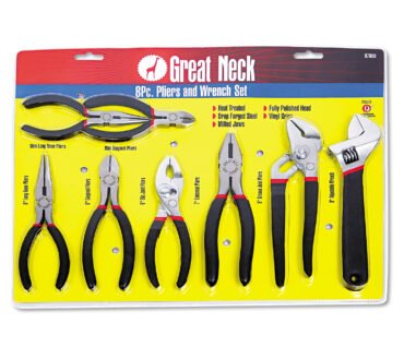 Great Neck 8-Piece Steel Pliers and Wrench Tool Set