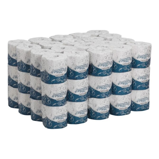 Angel Soft by GP PRO, 2 Ply, Professional Series Standard Roll Toilet Paper, 4x4.5, Recycled, White, 400 Sheets, 60 Rolls per Case