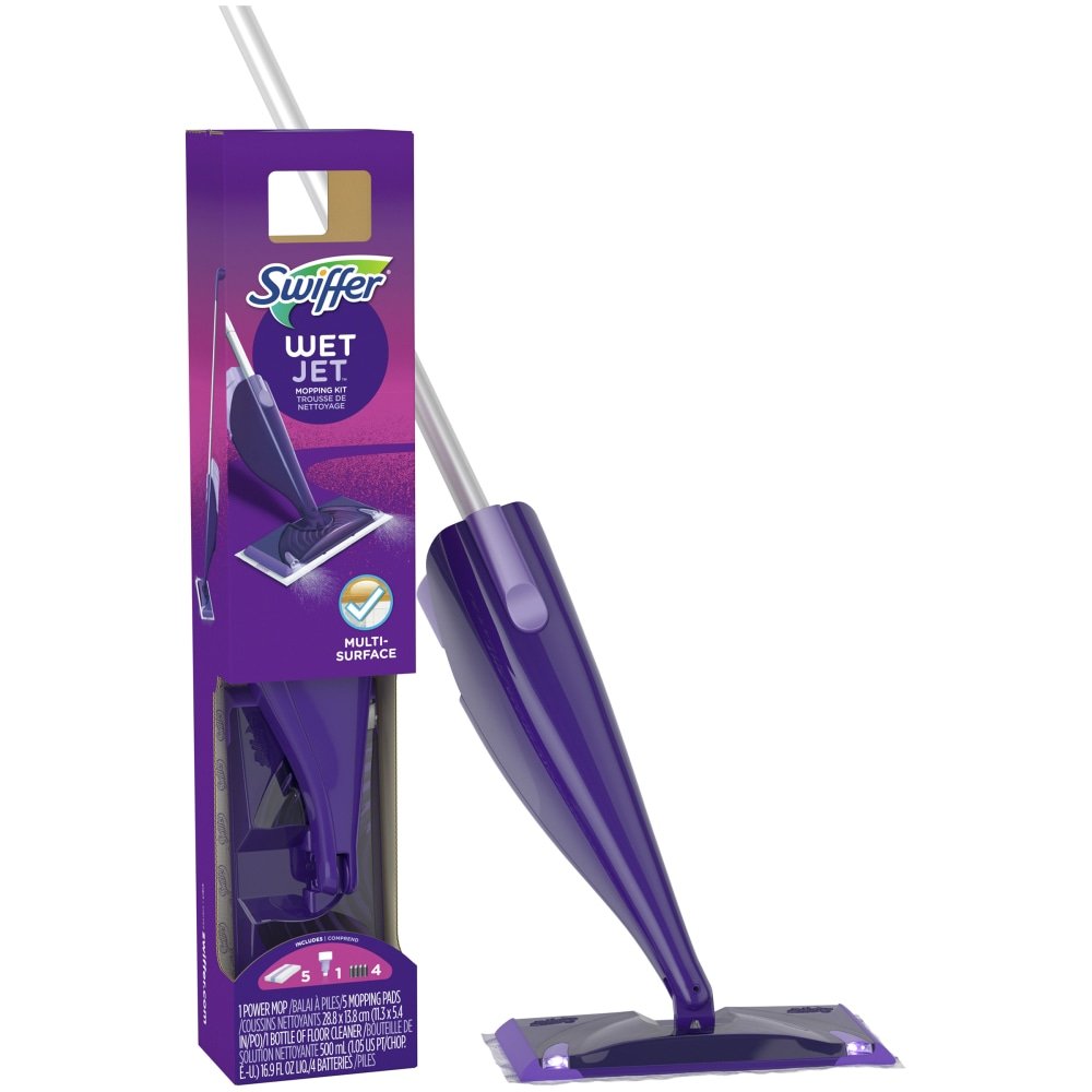 Swiffer WetJet Spray Mop Starter Kit, Purple/Silver