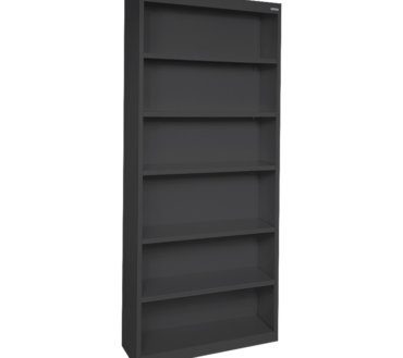 Lorell Fortress Series Steel Modular Shelving Bookcase, 6-Shelf, 82"H x 34-1/2"W x 13"D, Black