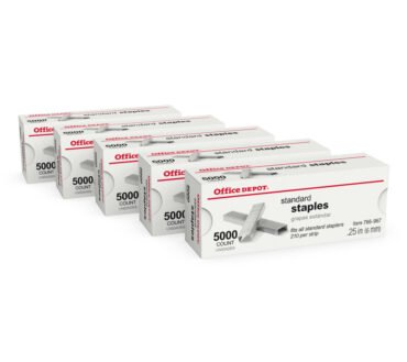 Standard Staples, 1/4", 5,000 Staples Per Pack, Box Of 5 Packs