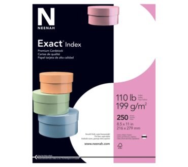 Neenah Exact Index Premium Card Stock, 8.5" x 11", 110 Lb, FSC Certified, White, Pack Of 250 Sheets