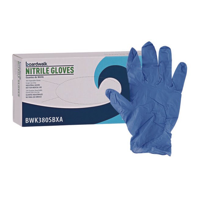 Boardwalk Disposable General-Purpose Nitrile Gloves, Small, Blue, 4 mil, 100/Box